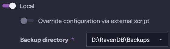 Local storage settings