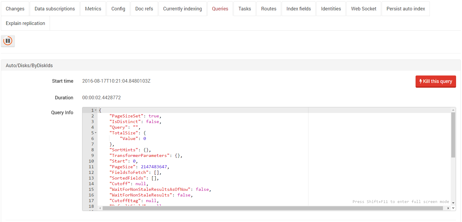 Figure 1. Status. Debug. Queries