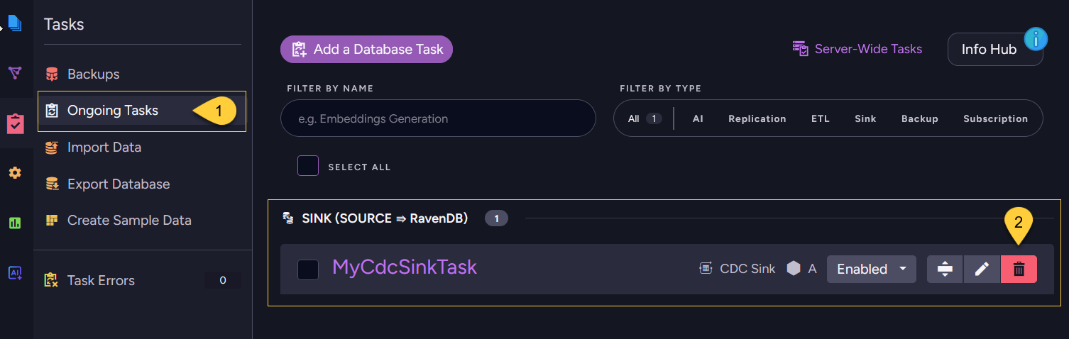 Delete task