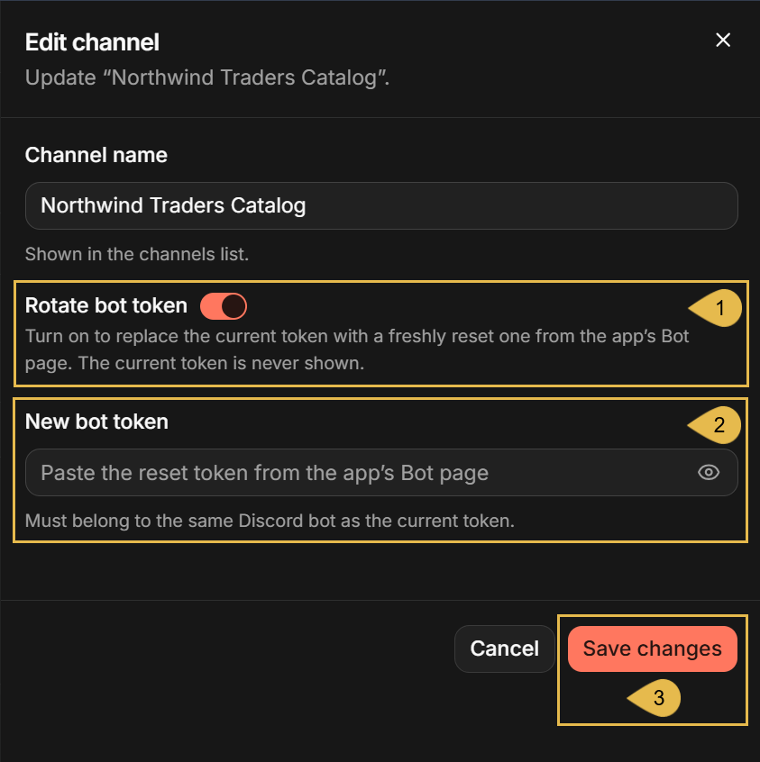 Rotating the bot token
