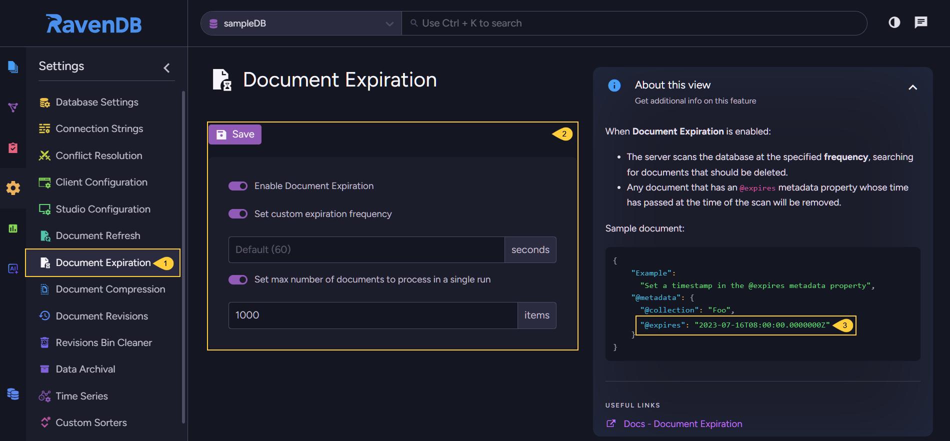 Document Expiration View