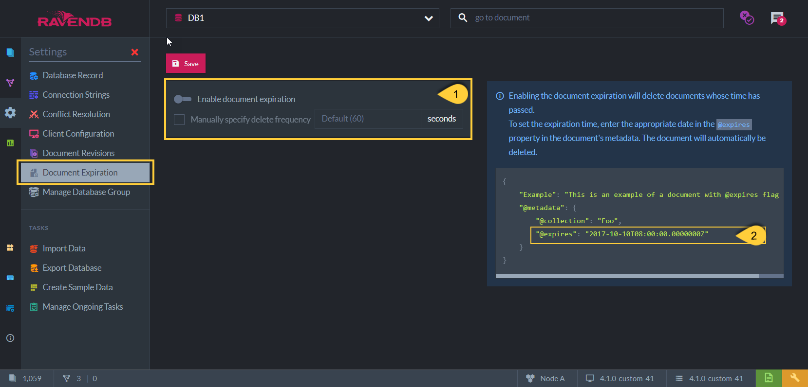 Figure 1. Document Expiration View