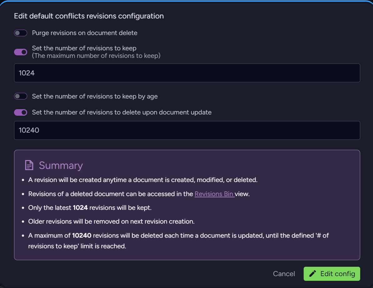 Editing the Conflicting Document Defaults