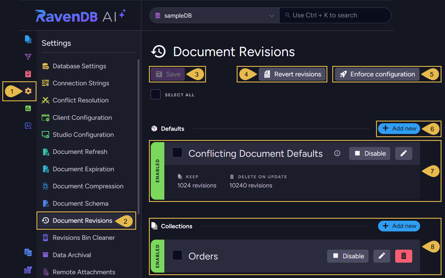 Document Revisions View