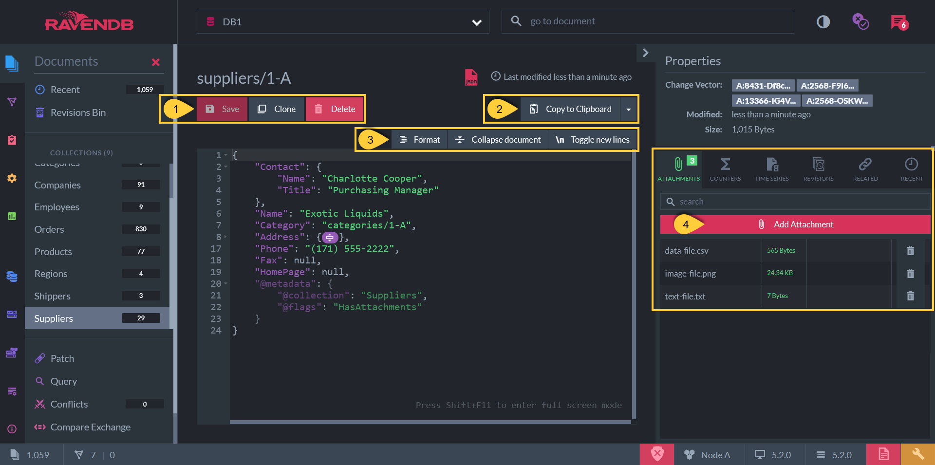 Figure 2. Document View Actions