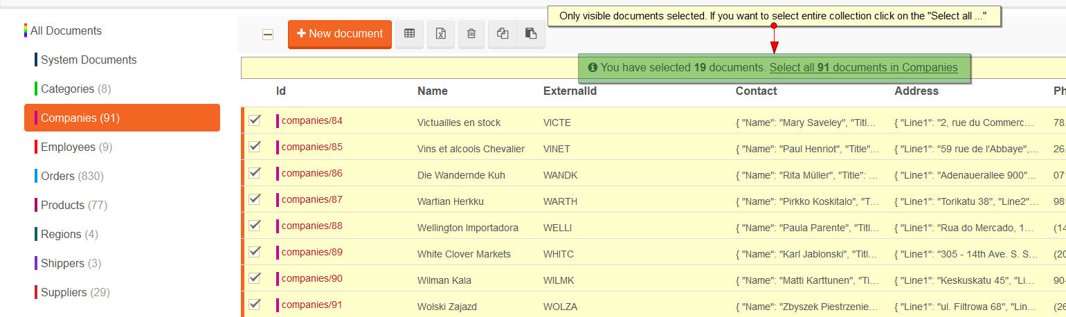 Figure 3. Studio. Documents View. Select collection.