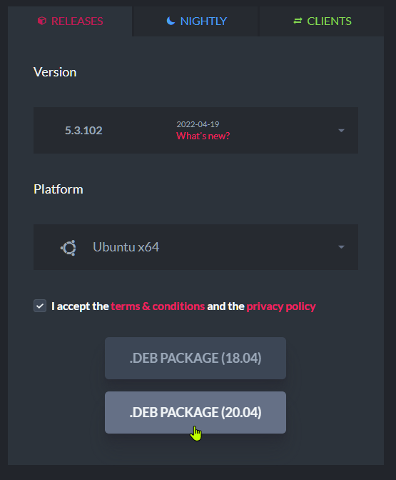 &quot;Download DEB Package&quot;