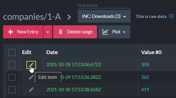 Edit Time Series