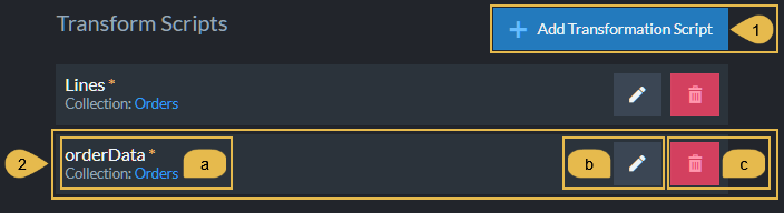 &quot;List of transformation Scripts&quot;