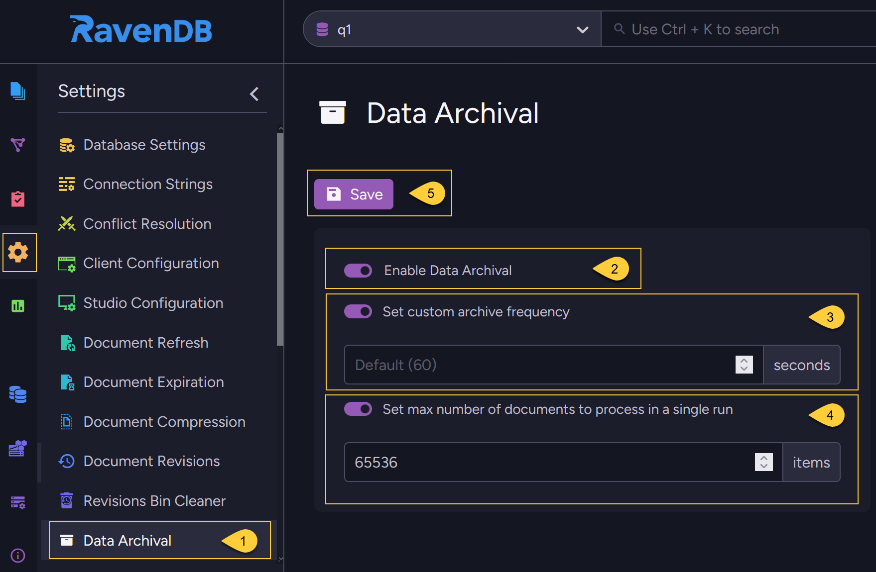 Enable archiving