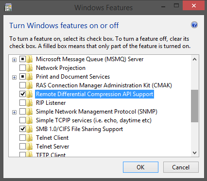 Figure 2: Enabling RDC on Windows 7 and 8