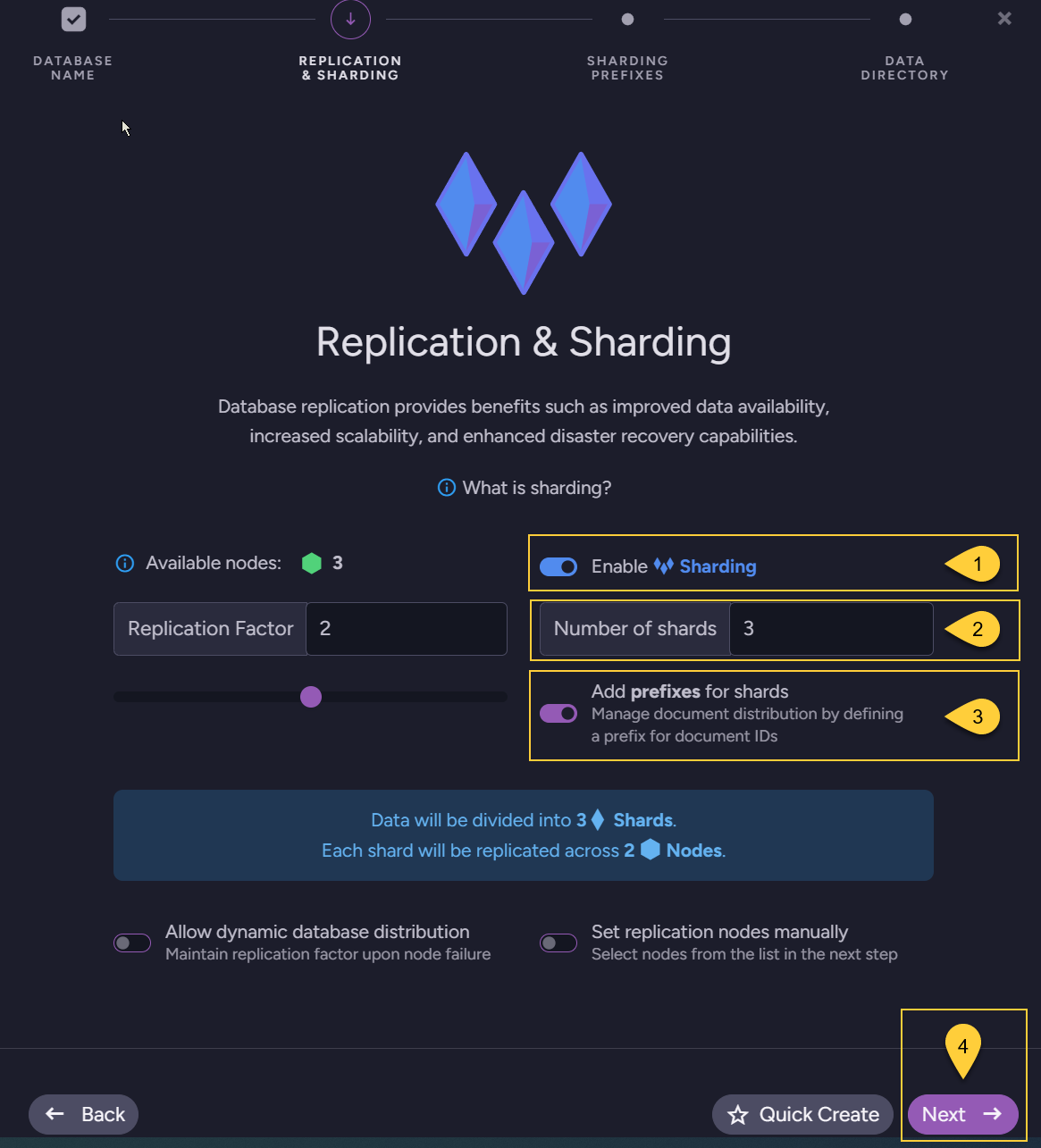 &quot;Enable sharding&quot;