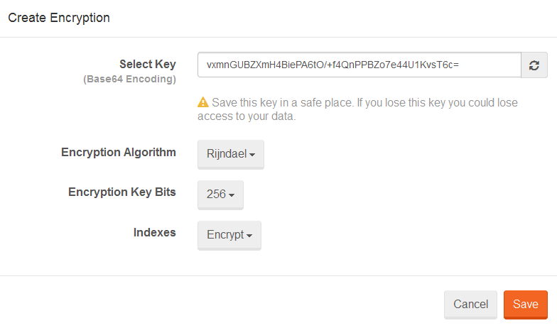 Figure 2. Studio. Encryption. Configure.