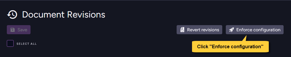 Enforce Configuration - button