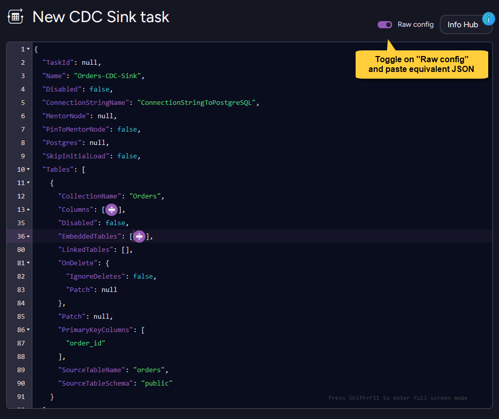 Use raw config