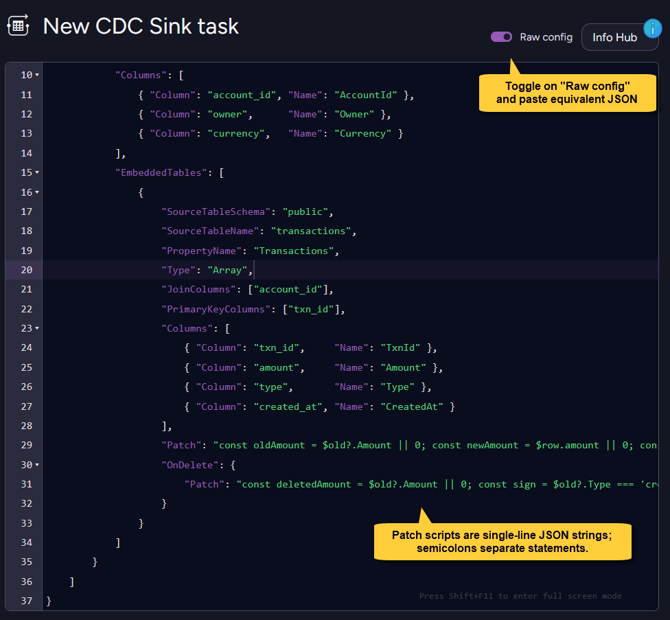 Use raw config