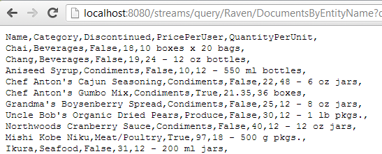 Query results