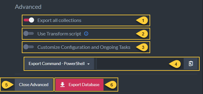Advanced Export Options