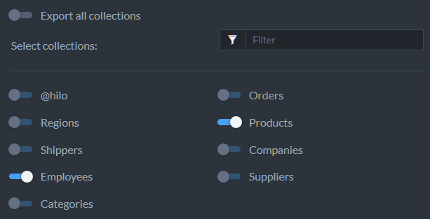 Export collections