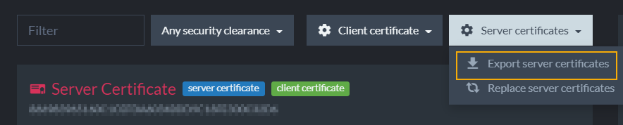 Figure 6. Export Server Certificates
