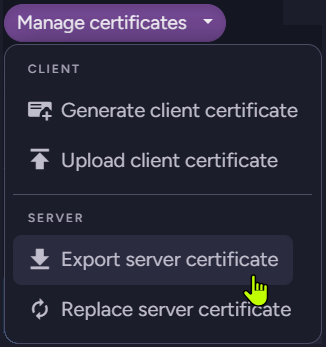 Export Server Certificates