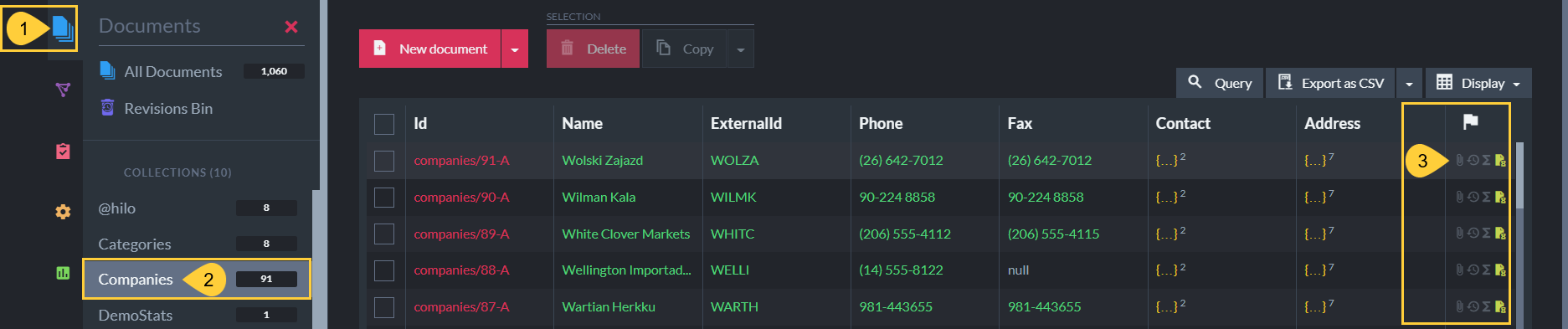 Document Extensions in Collections View