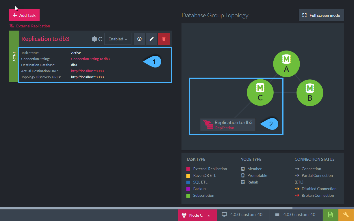 Figure 2. External Replication Task - Task List View