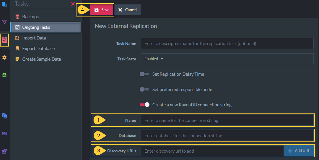 External Replication: Connection String
