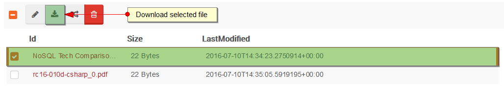 Figure 7. Studio. Files View. Download a file