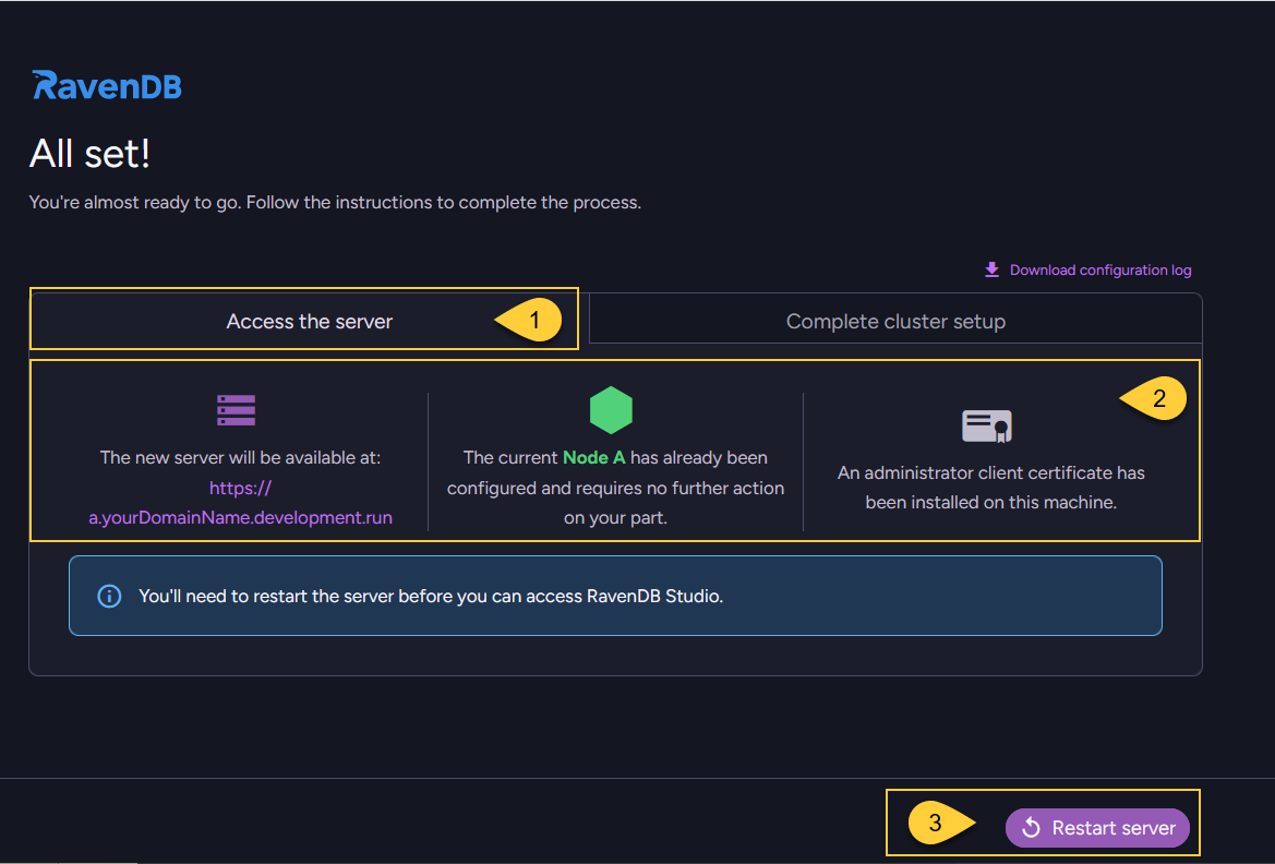 All set - access the server