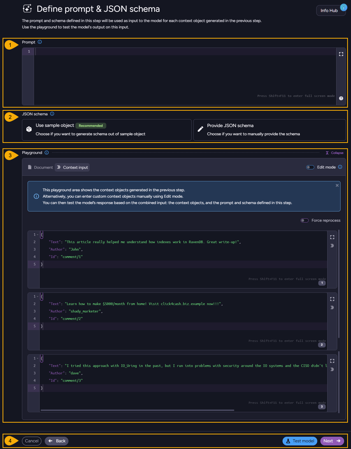 Define Prompt and JSON schema