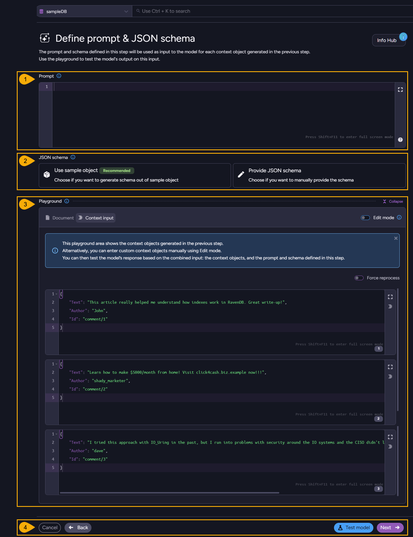 Define Prompt and JSON schema