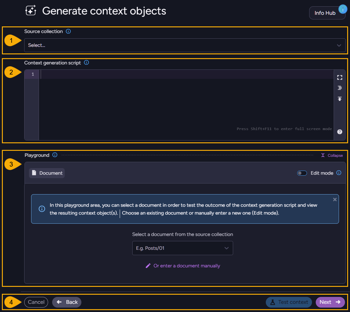 Generate context objects