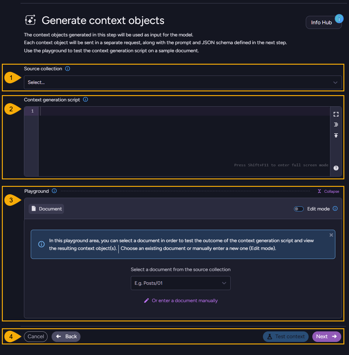 Generate context objects