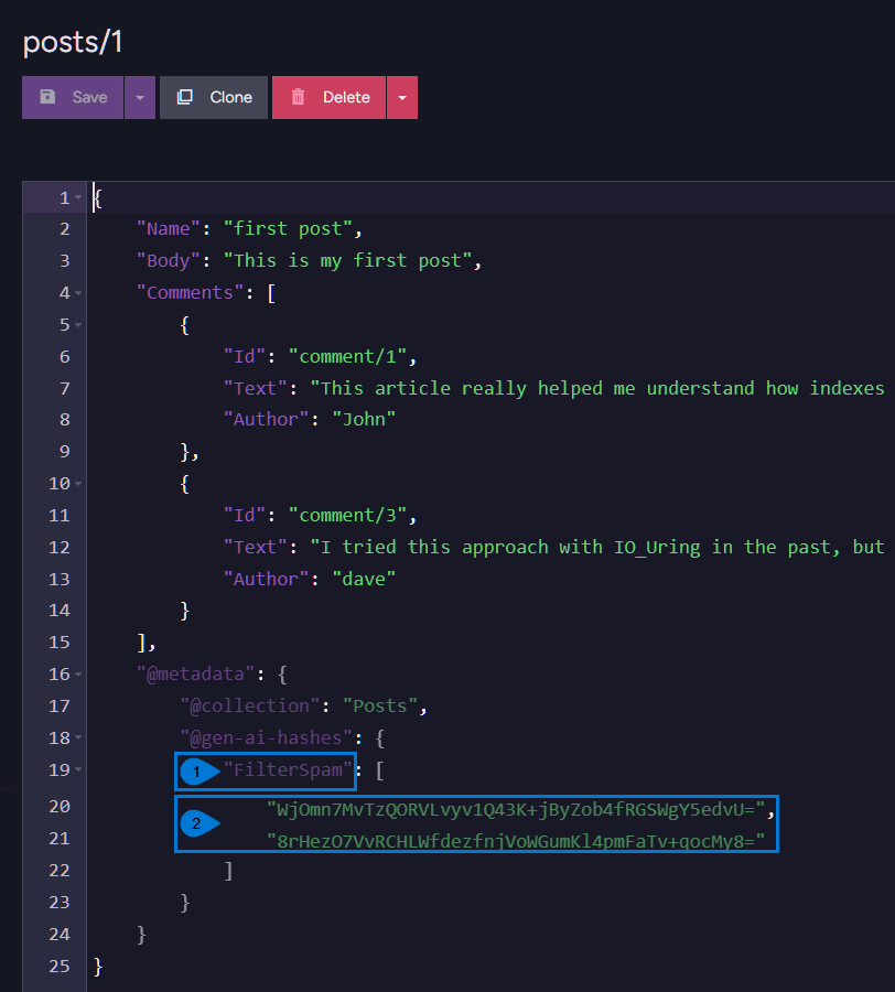 Metadata Identifier and Hash codes