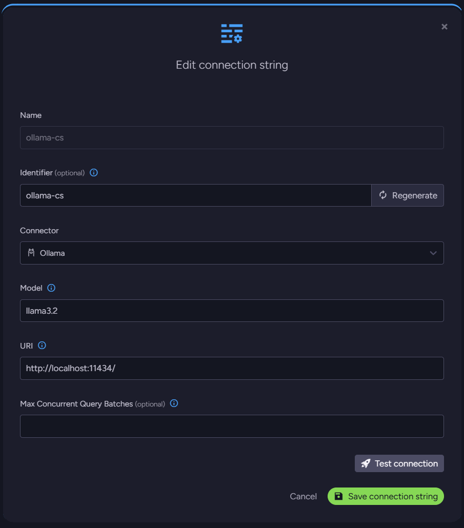 Ollama connection string