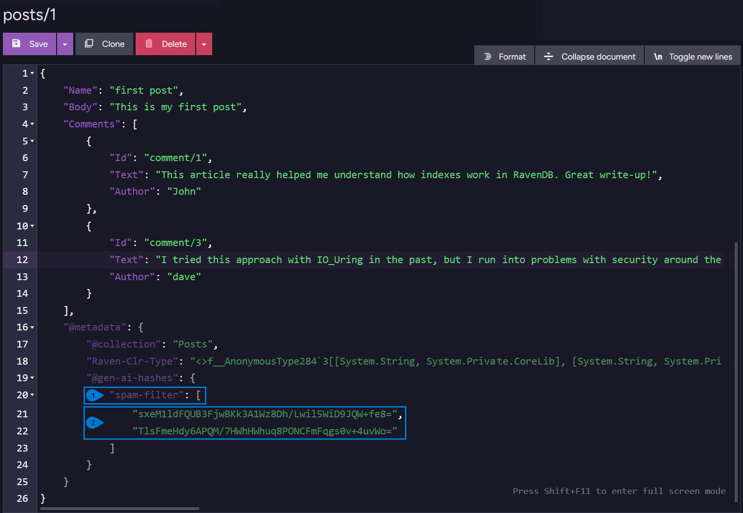 Metadata Identifier and Hash codes