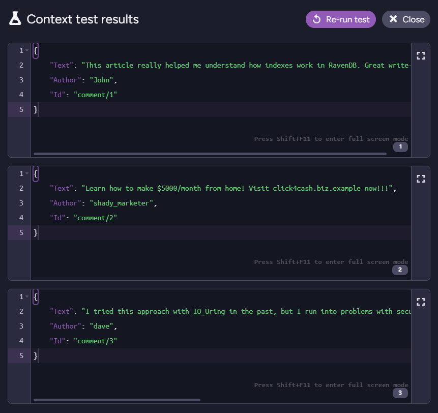 Playground: Generated context objects