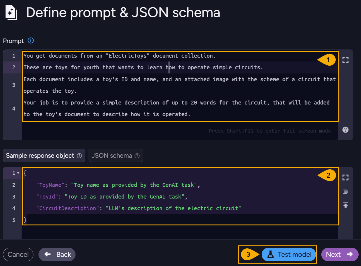 Prompt and JSON schema: Include attachment analysis