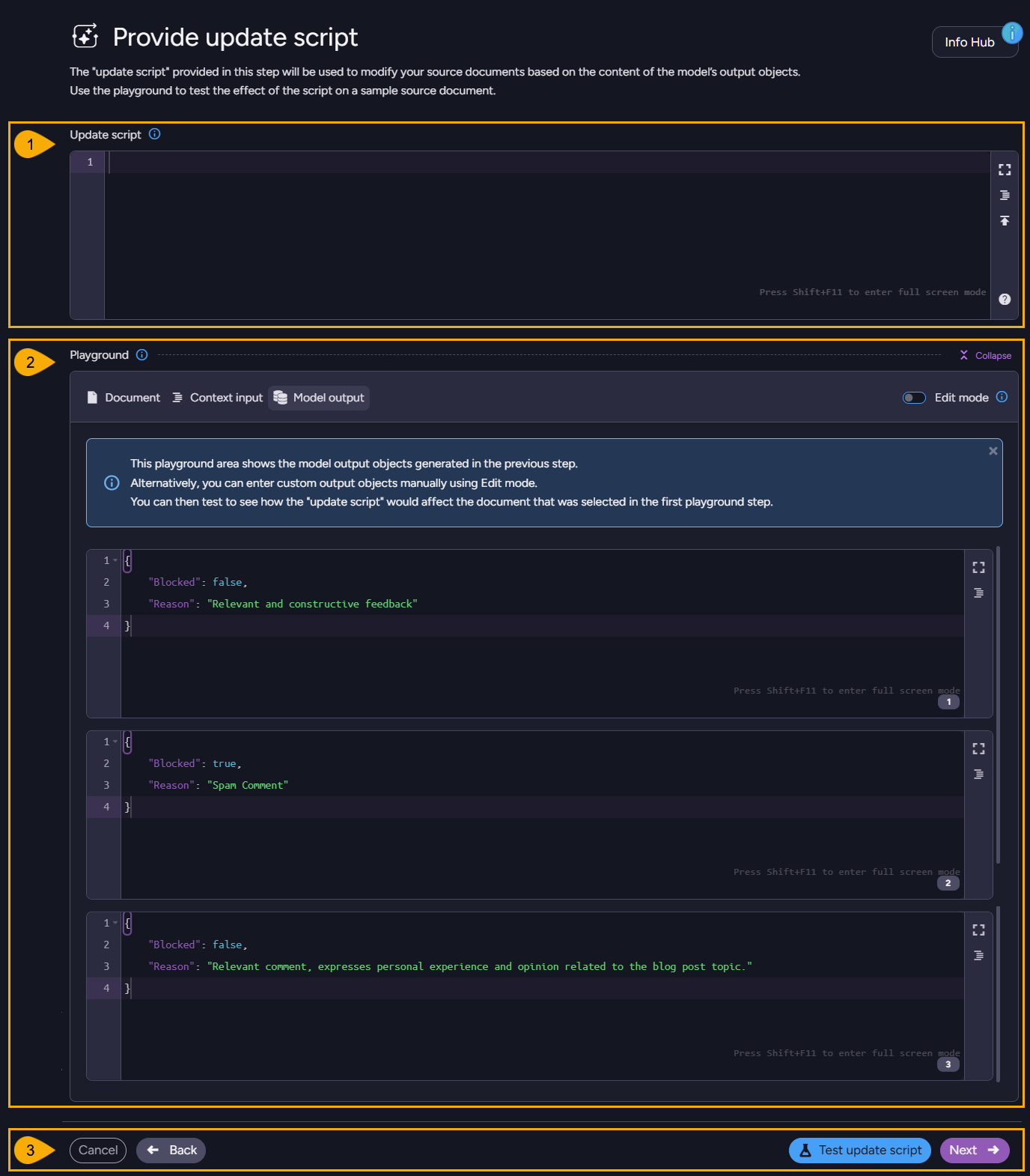 Provide update script