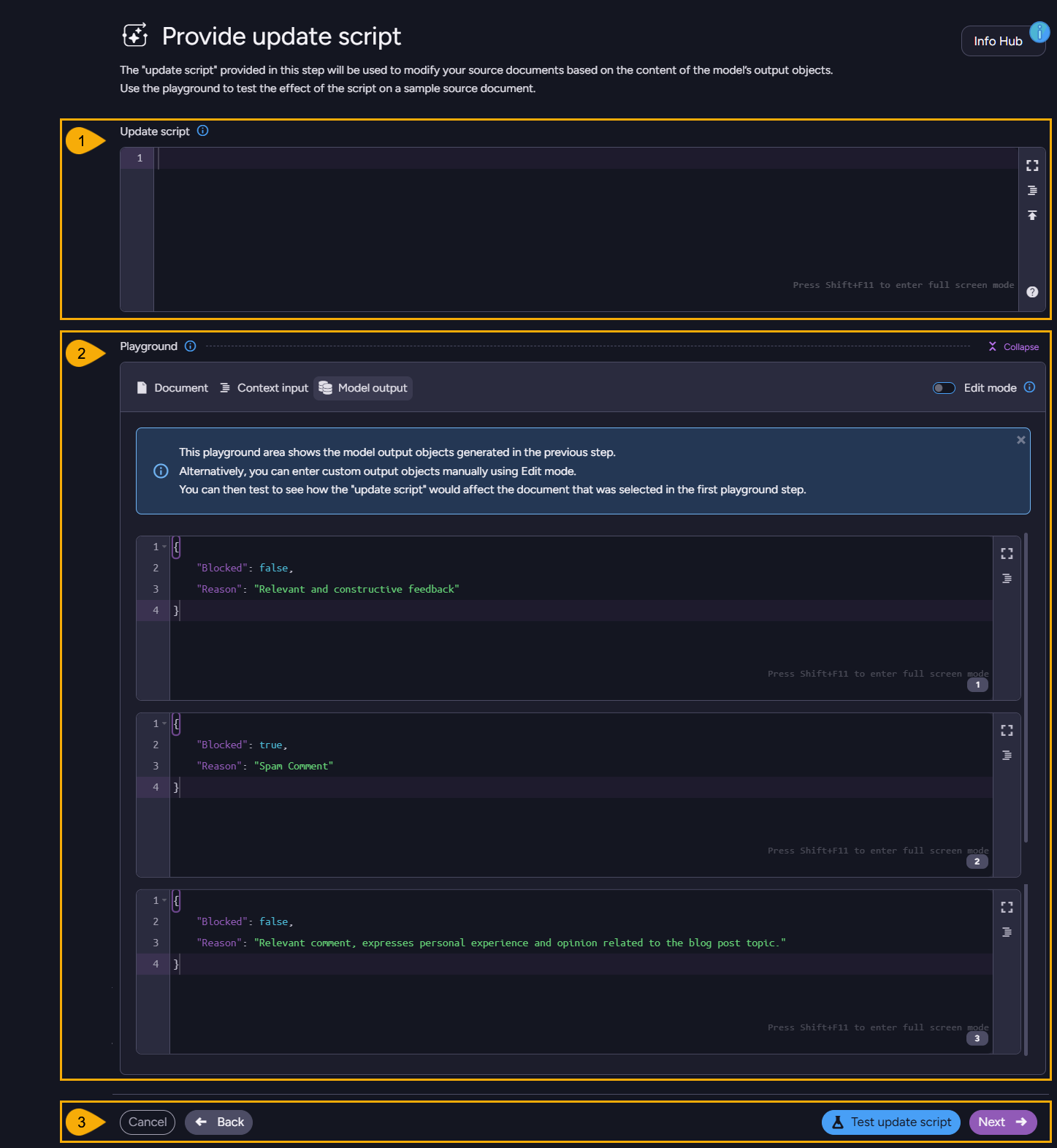 Provide update script