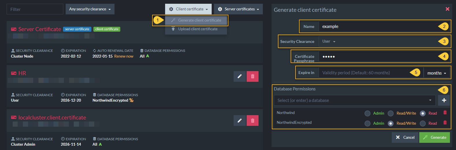 Figure 3. Generate Client Certificate