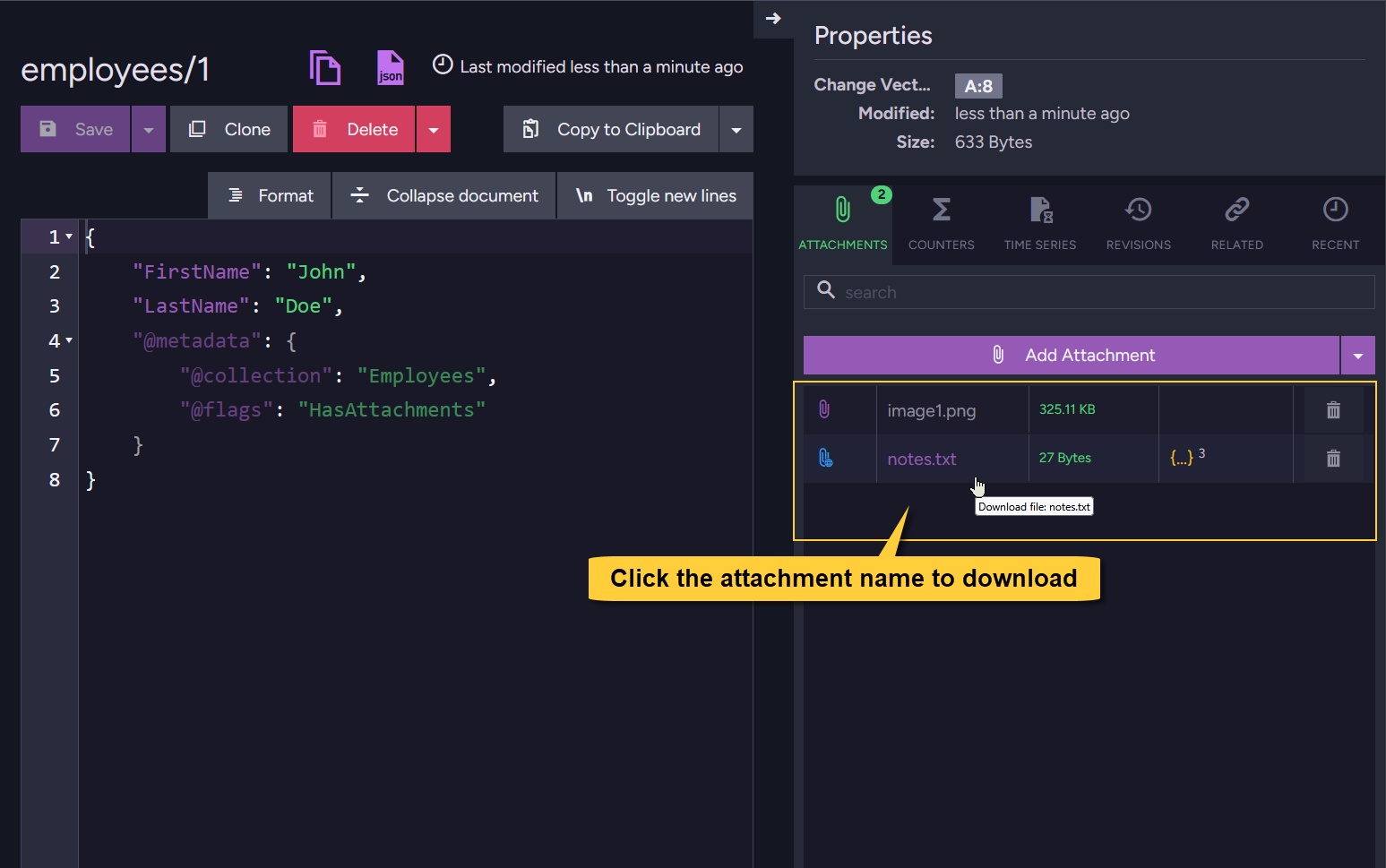 Download attachments
