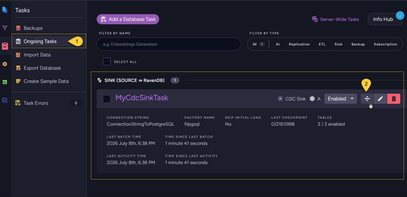 Get task info