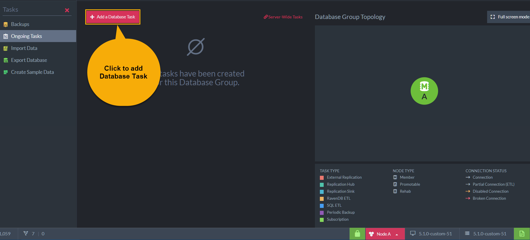 Figure 1. Create Database Task