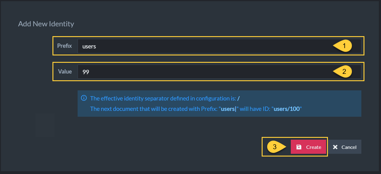 Figure 3. Add new identity