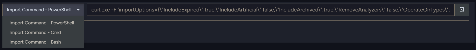 Import command