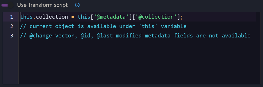 Use transform script