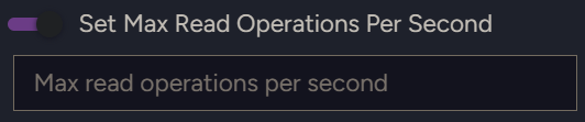Set max read operations per second