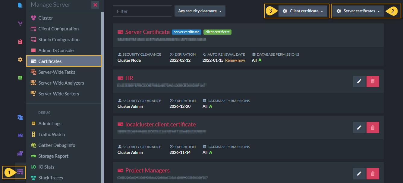 Importing and Exporting Certificates